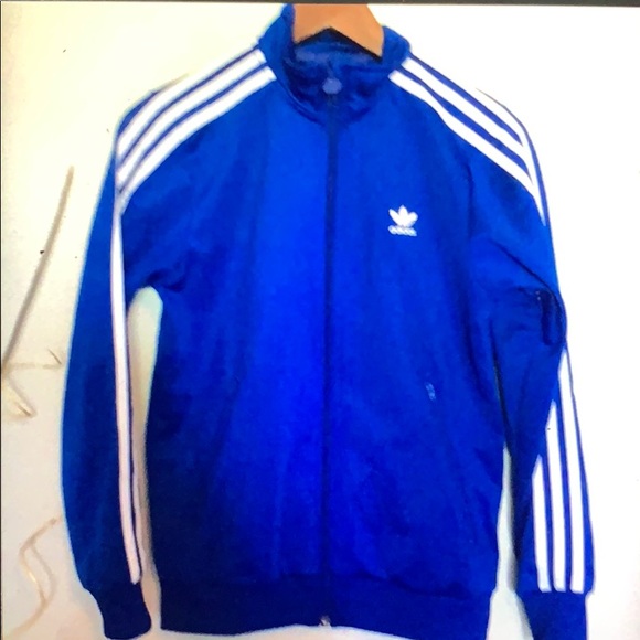 Adidas blue track jacket for kids - Picture 4 of 6